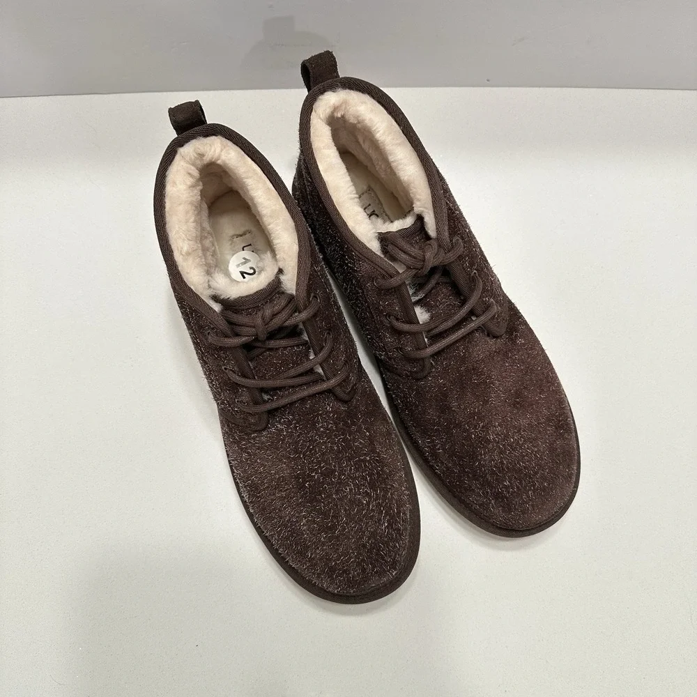 UGG Men's Neumel Shaggy Suede‎ Chukka Boot Lace-up Shoe Dark Brown Sz 12 NEW